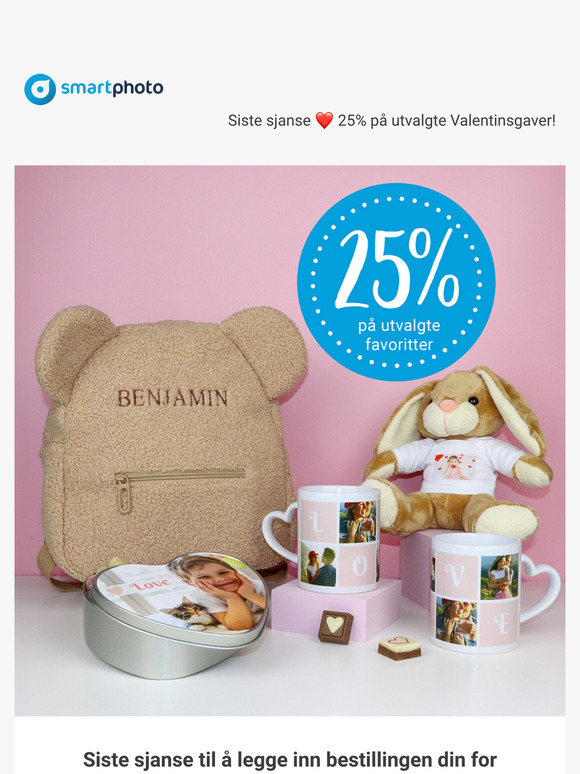 Siste sjanse ❤️ 25% på utvalgte Valentinsgaver!