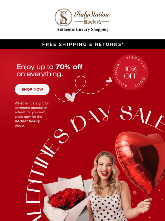 ❤️ Love Luxury? Enjoy Up to 70% OFF This Valentine’s Day! 🛍️