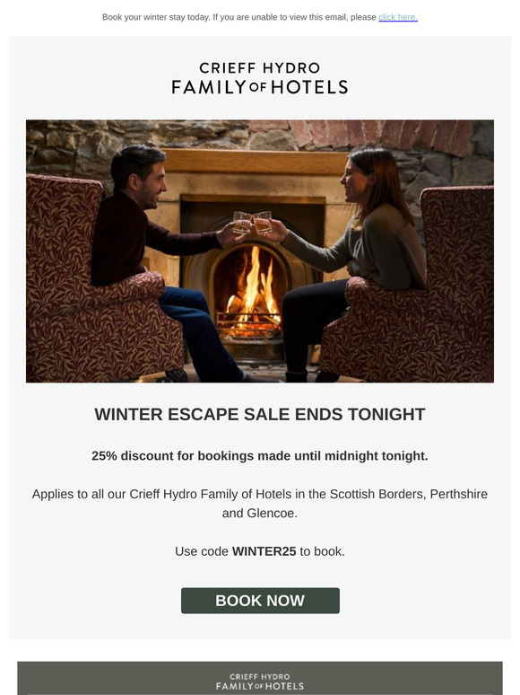 Last call for Winter Escapes - ends TONIGHT
