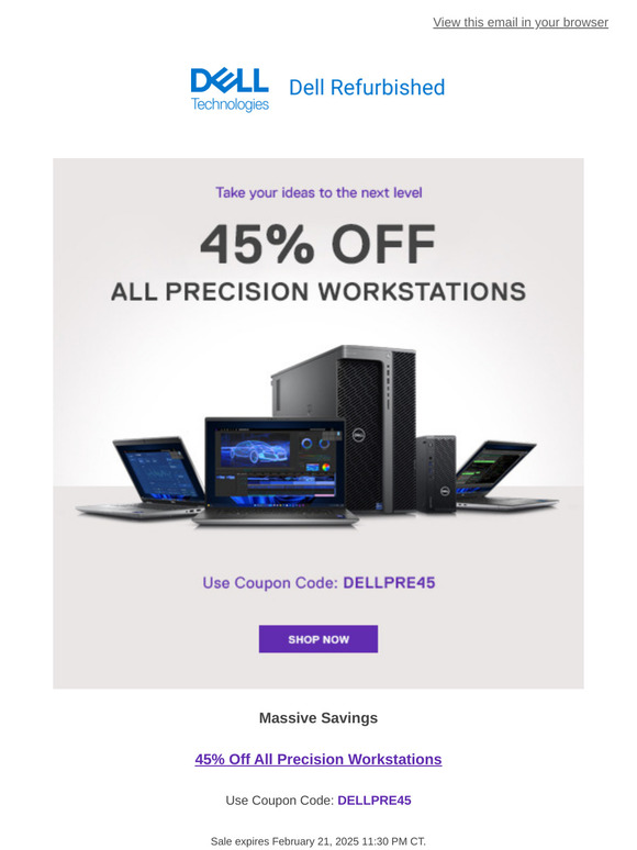 Save Big: 45% Off All Precision Workstations