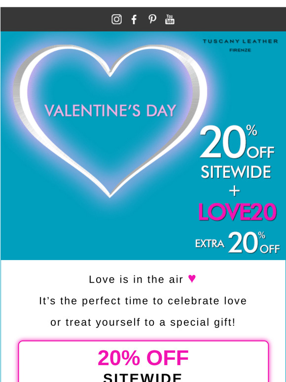 VALENTINE'S DAY 💘 20% OFF SITEWIDE + EXTRA -20% even on sale items
