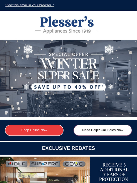 Winter Super Sale: Save 40% on Appliances Today!