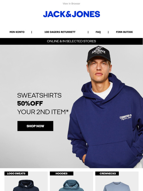All sweats: 50% off 2nd item