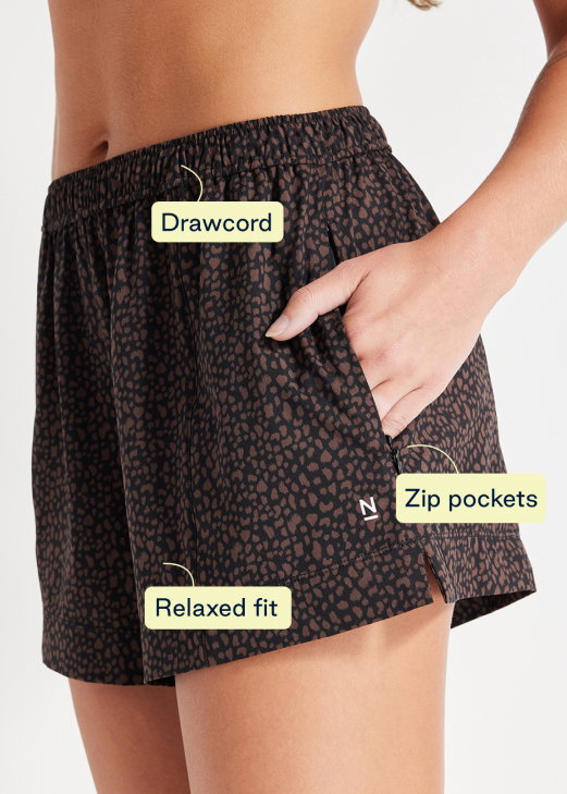 Essential Woven Short in Cacao Cheetah