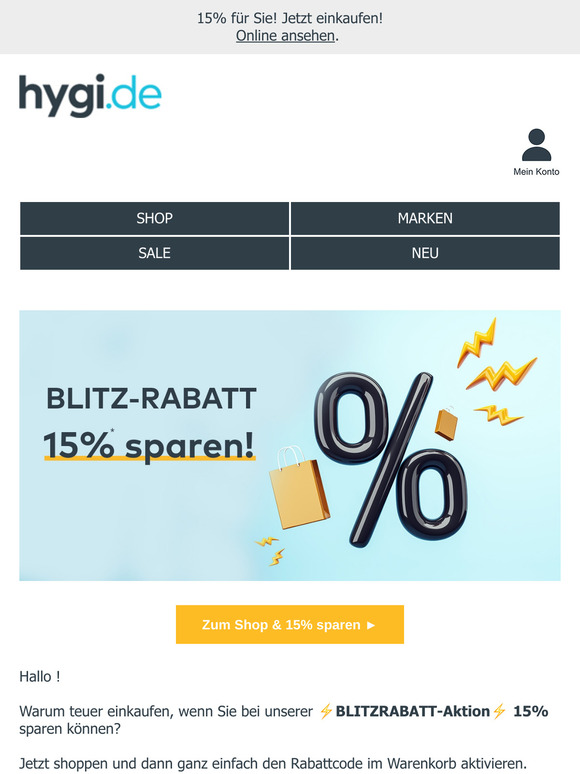 ⚡ BLITZRABATT: Schnell sein und exklusiv sparen! ⚡