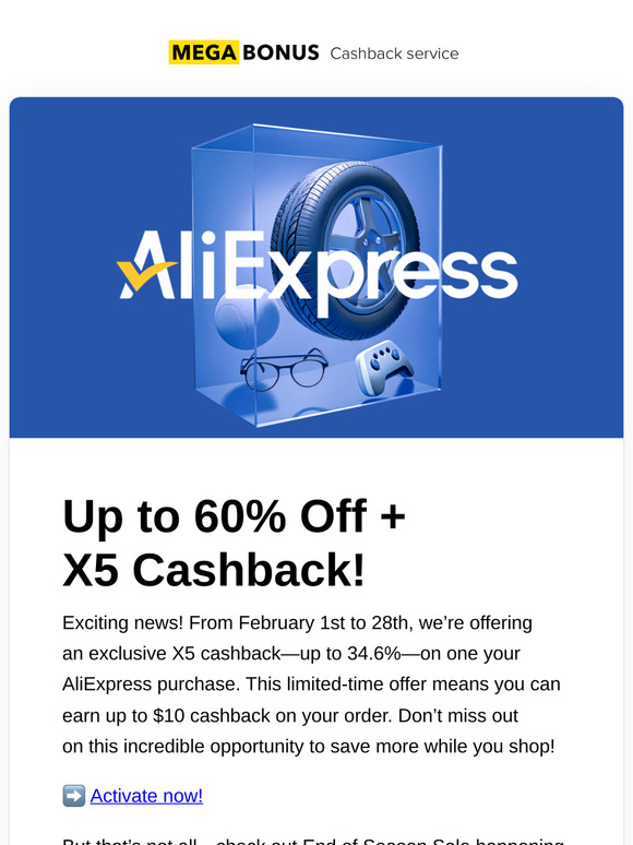 Get Ready for X5 Cashback + Up to 60% Off During Our February Sale!