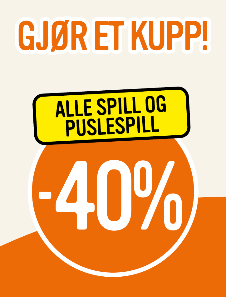 Nå får du 40% rabatt på ALLE spill og puslespill!