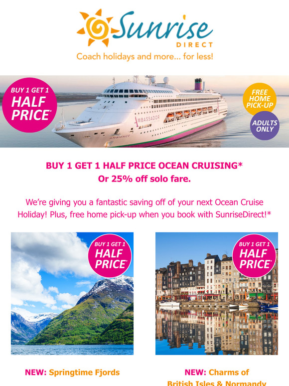 🛳️Buy 1 Get 1 Half Price Ocean Cruising