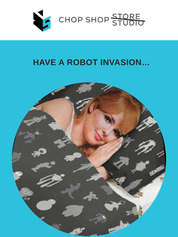 Our Famous Robots Bedding Set Launches on Kickstarter This Week!
