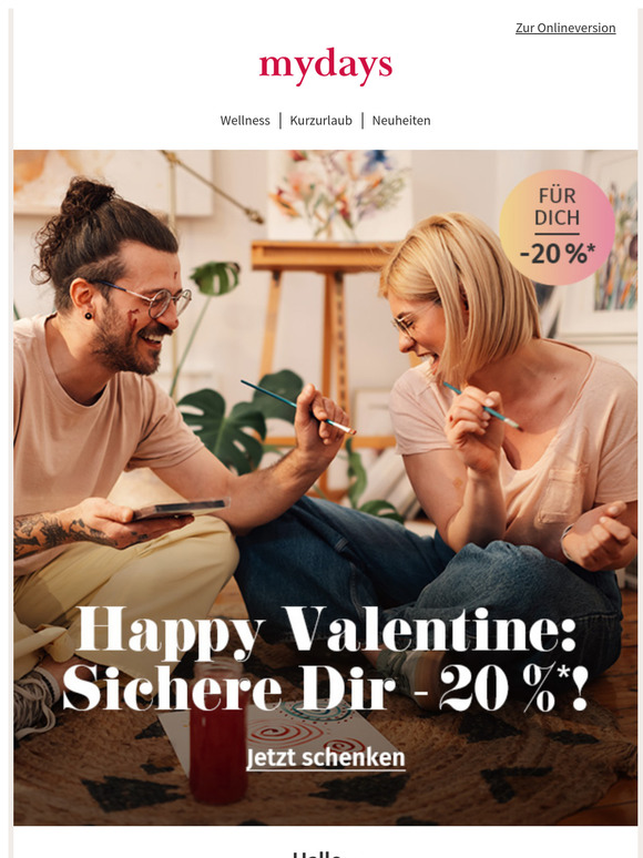 Auf die Liebe: -20 % zu Valentinstag 💟