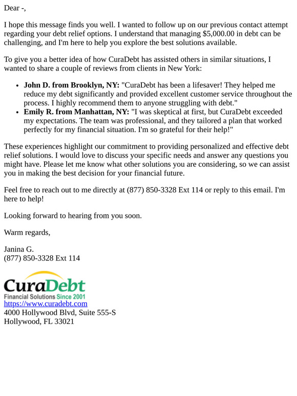 Following Up on Your Debt Relief Options