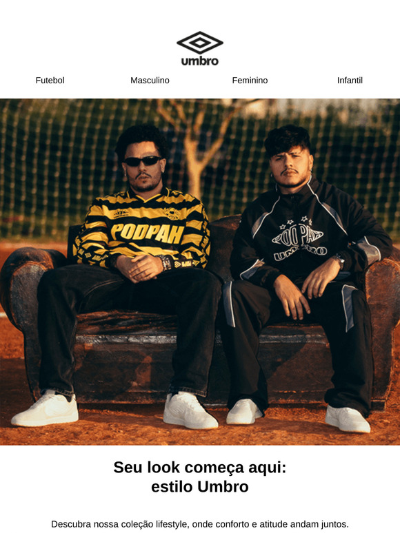 Seu look começa aqui: explore com Umbro