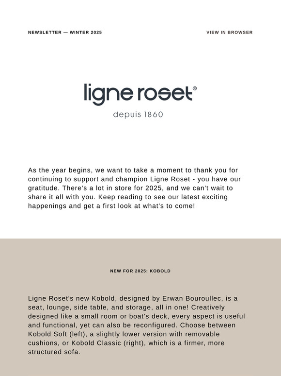Ligne Roset Winter Newsletter