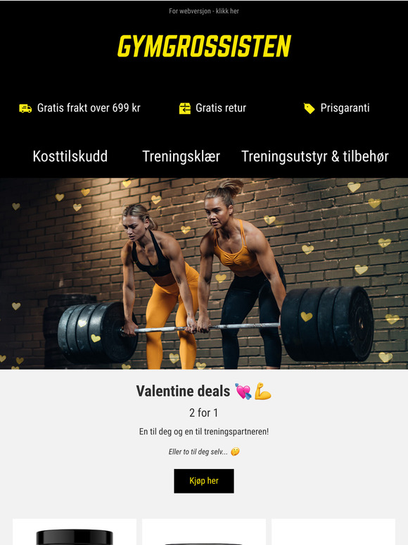 2 for 1 på utvalgte kosttilskudd og utstyr 💘💪