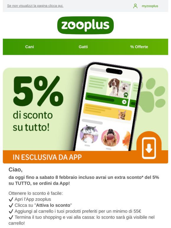 5% di SCONTO extra su TUTTO!
