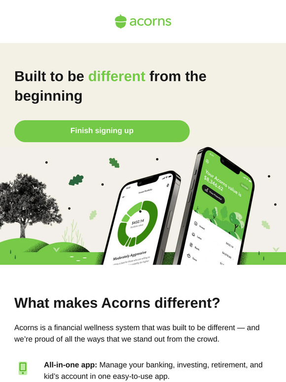 Acorns: Built to be different from the beginning 🌳