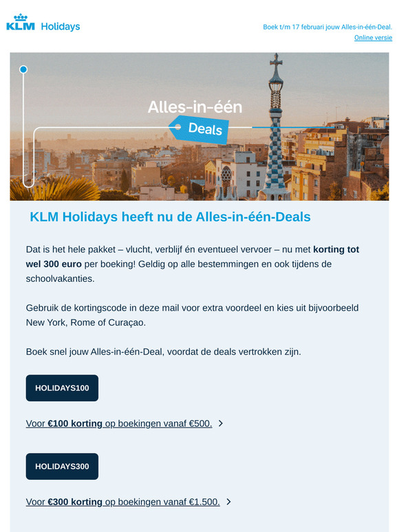 De Alles-in-één-Deals zijn er: tot €300 korting op alle pakketreizen