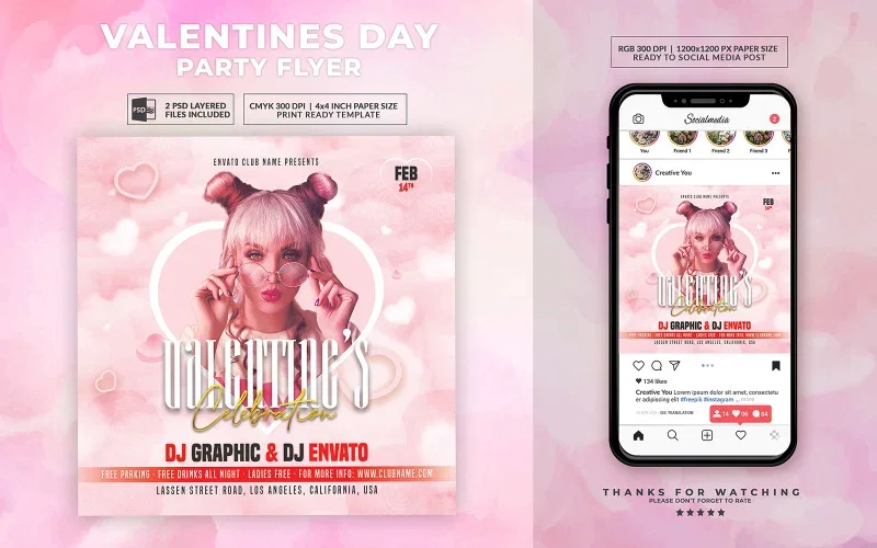 Valentine Celebration Party Flyer