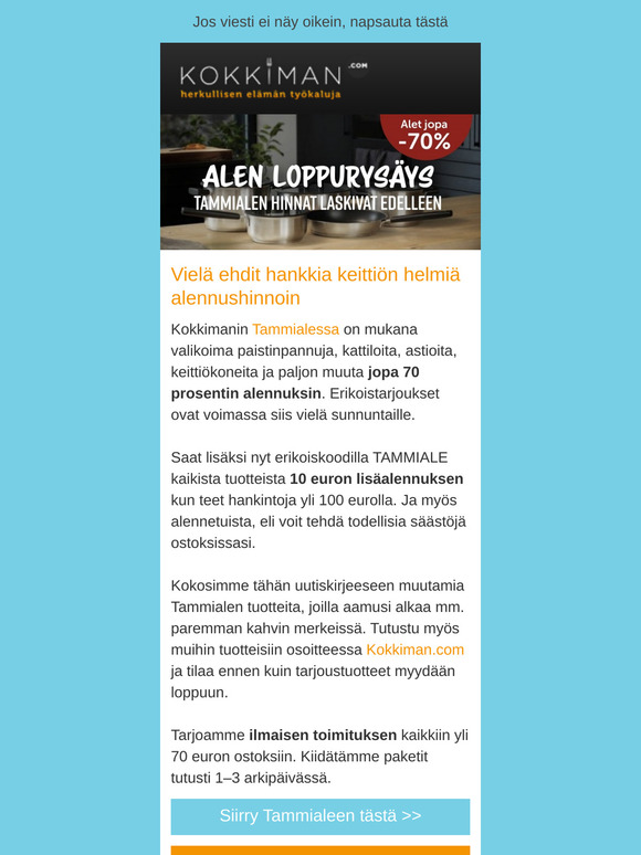 Kokkimanin alennusmyynnistä vielä ihanaa ystävälle, välineet kahvihetkiin tai vaikkapa uudet timanttipannut
