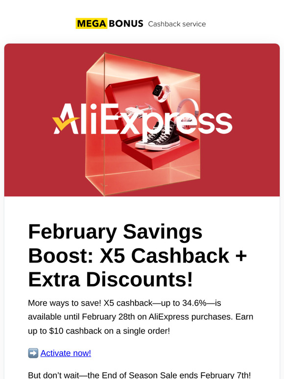 🚀 More Savings Await: X5 Cashback + Up to 60% Off!