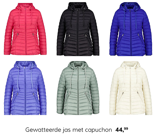 Gewatteerde jas met capuchon