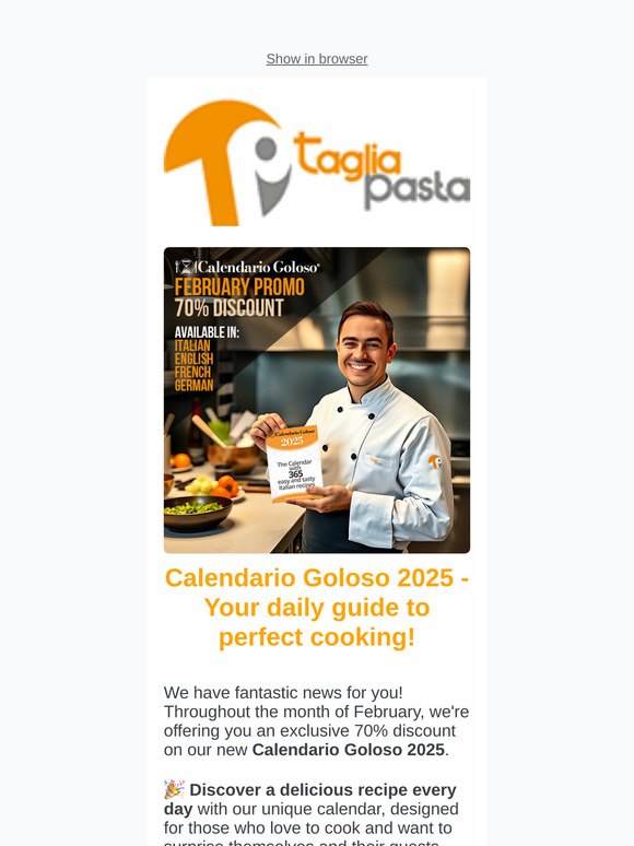 Exclusive 70% Discount on the Goloso Calendar 2025 - Only in February!