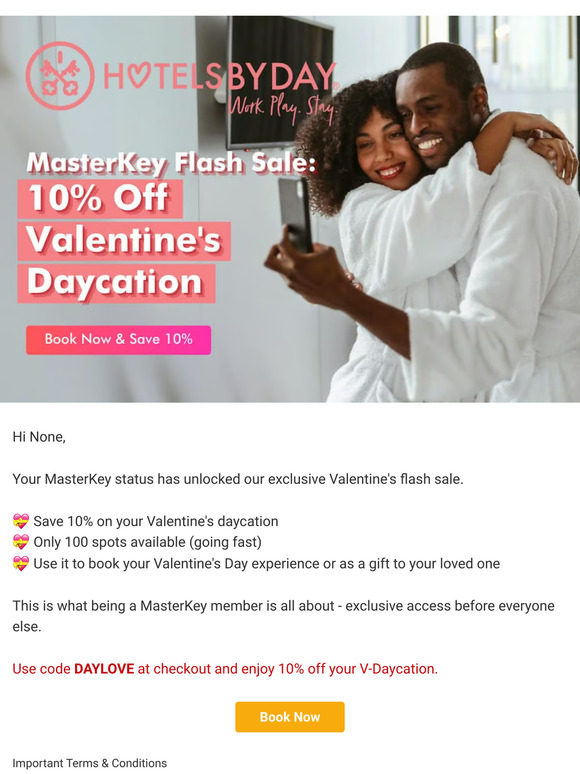 ⚡Save 10% on Your Valentine's Daycation