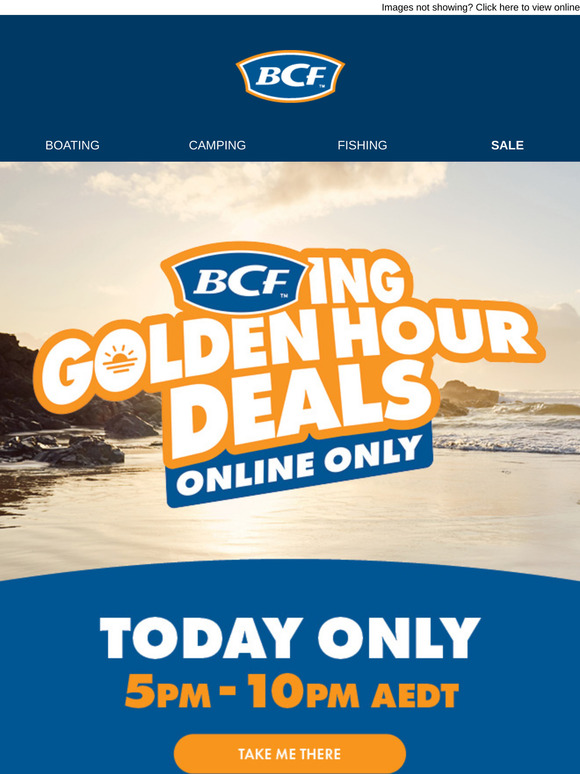☀️ Golden Hour deals, online only at 5pm today.