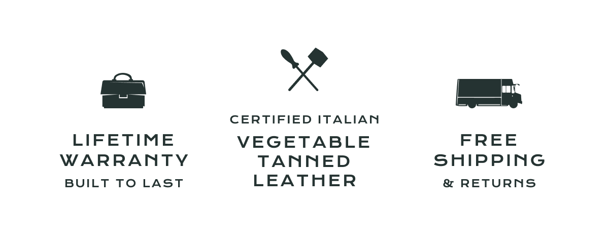 lifetime warranty: built to last, certified italian vegetable tanned leather, free shipping & returns