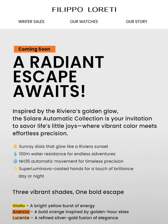 ☀️ Solare Automatic is Coming – Your Radiant Escape Awaits!
