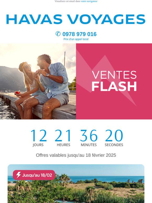 ⚡️ Ventes Flash : vos destinations préférées à prix cassés
