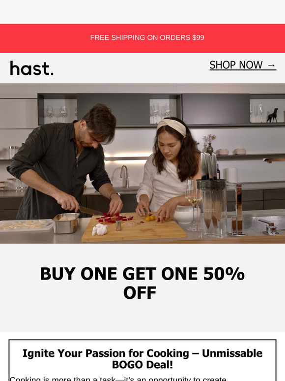 🔥 Time to take your cooking seriously! Buy One, Get One 50% OFF 🔪
