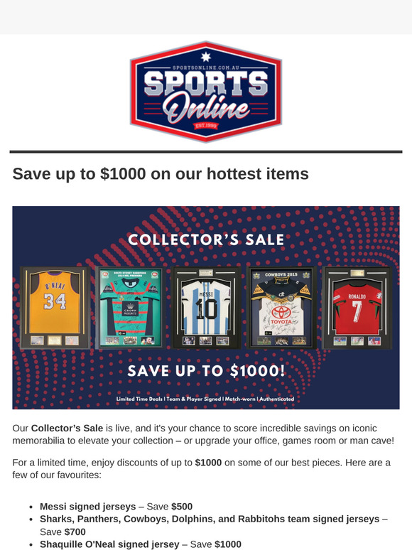The Collector’s Sale Is On – Save Up to $1000 🏆