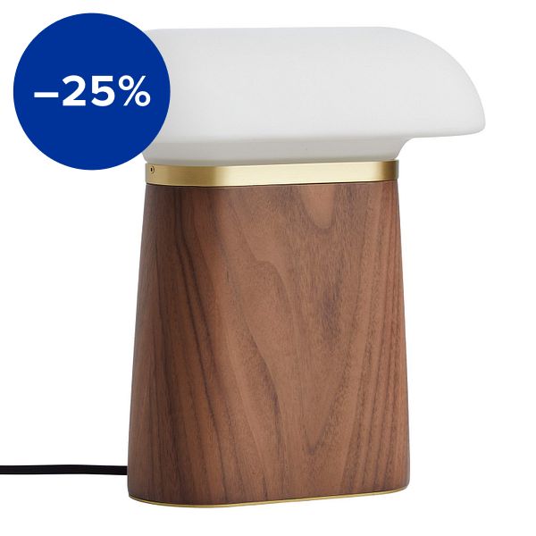 Nova table lamp, walnut - opal glass