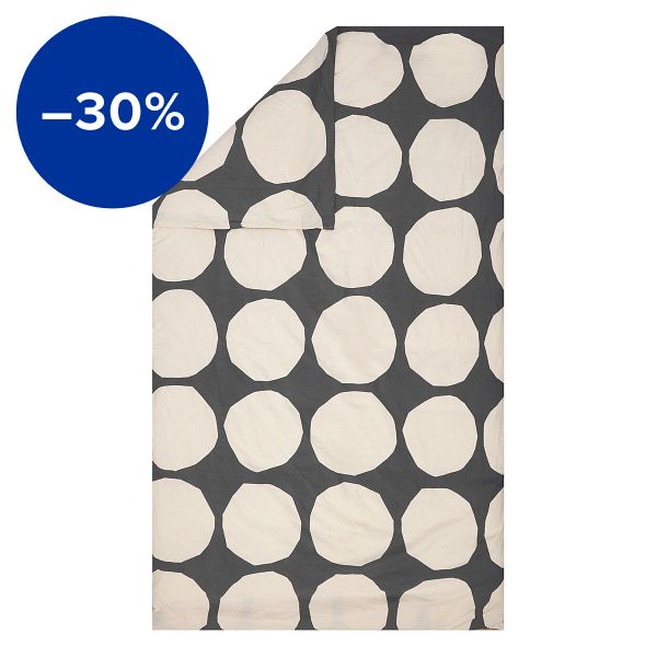 Kivet duvet cover, 150 x 210 cm, charcoal - off-white