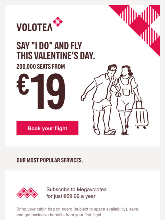 Fly from €19 and surprise your true love ❤️