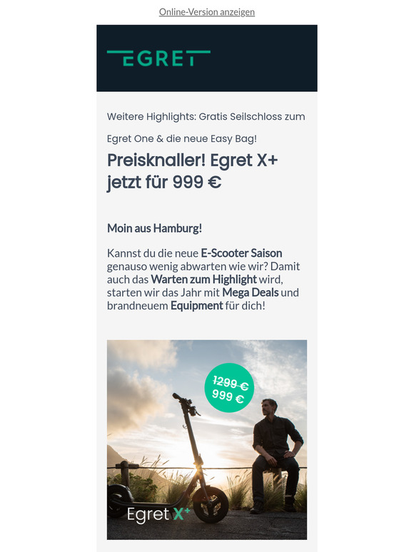 Preisknaller! Egret X+ jetzt für 999 €💥