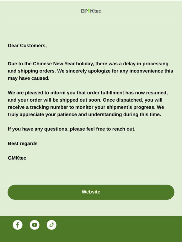 📢 Shipping Resumption Notice