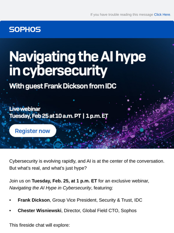 Join Sophos and IDC to Unpack the AI Cybersecurity Hype
