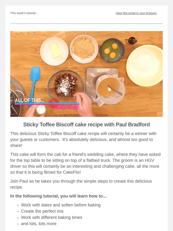 Sticky Toffee Biscoff baking tutorial with Paul Bradford