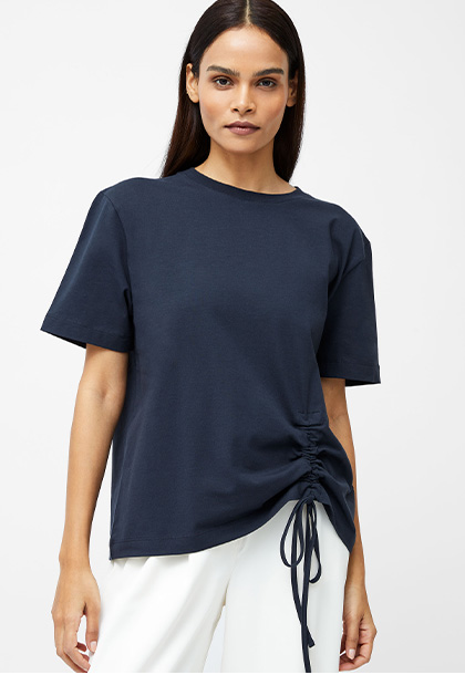 Rallie Cotton Rouched T-Shirt
