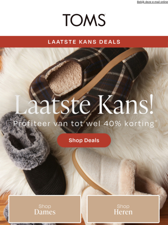 Bespaar met TOMS Deals 💸