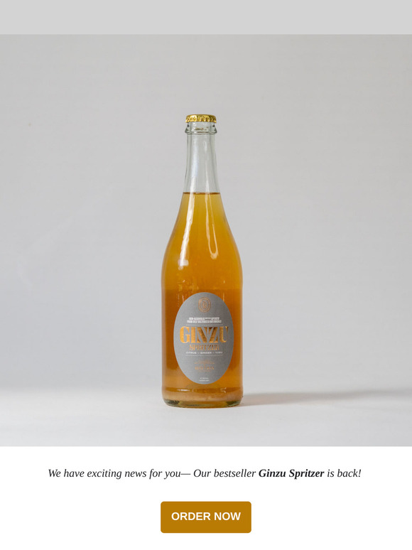 Back in Stock: Our Bestseller, the Ginzu Spritzer