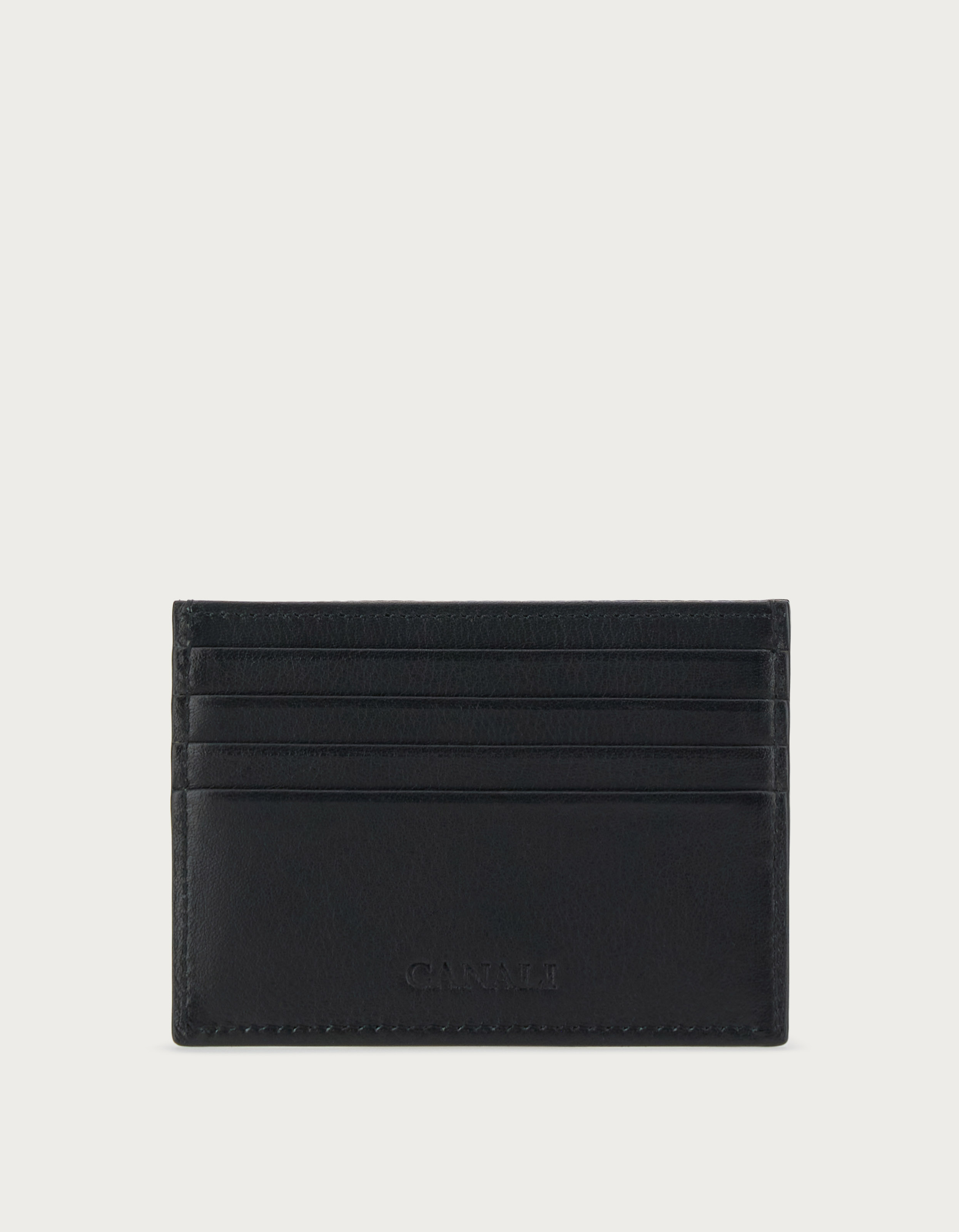 Black men's leather card holder_P311924-NA00206-110