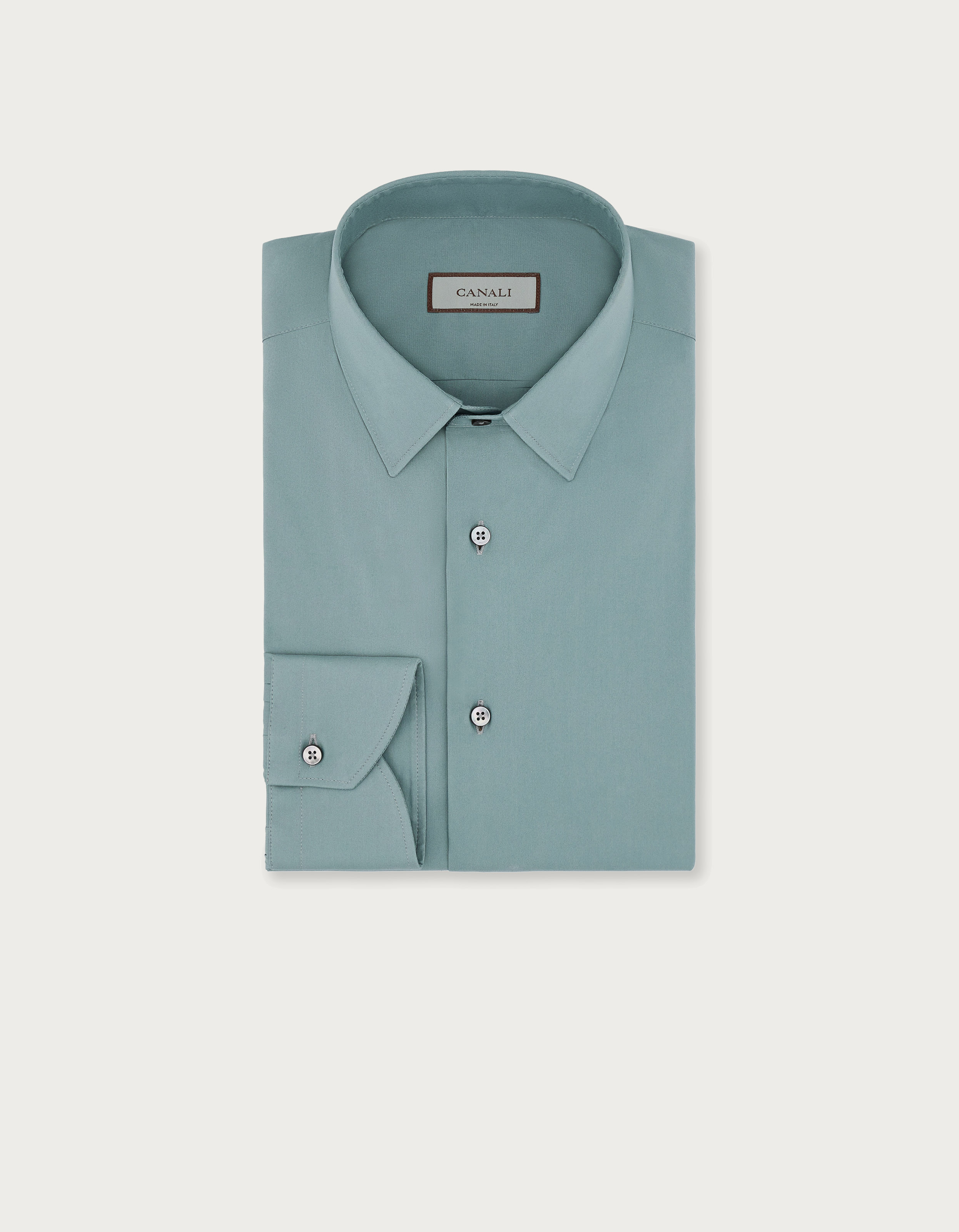 Men's Green Stretch Cotton Shirt_CCL70A1-GA03292-801