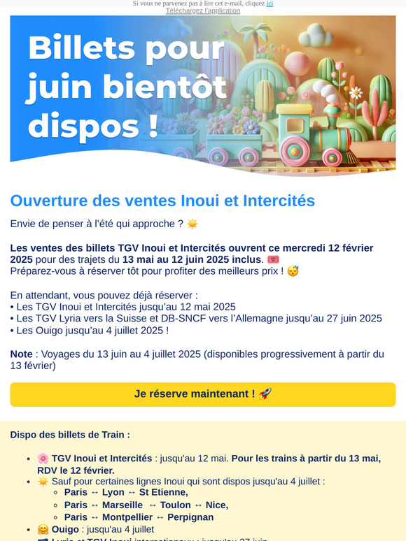En route vers l'été les billets inOui sont...