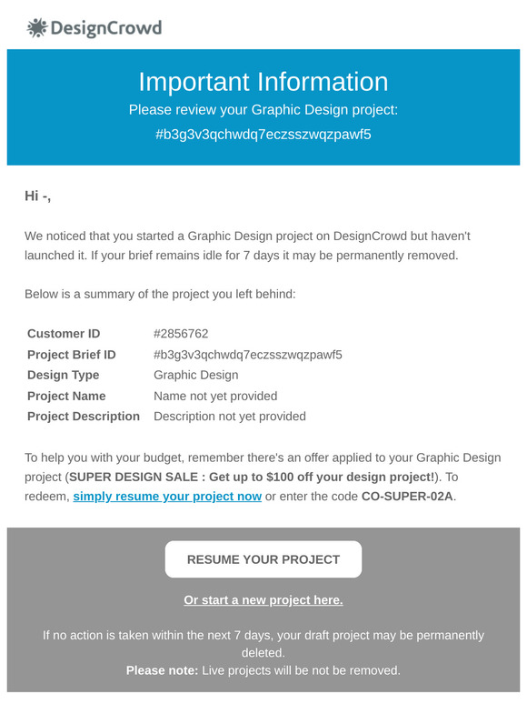 ✉ Information about your Graphic Design project: #2856762
