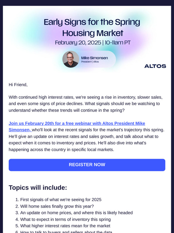 Webinar Feb 20th: Early Signs for the Spring Housing Market