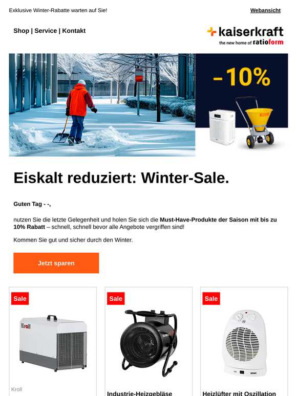 Nur noch kurz: bis zu 10% auf Winterprodukte