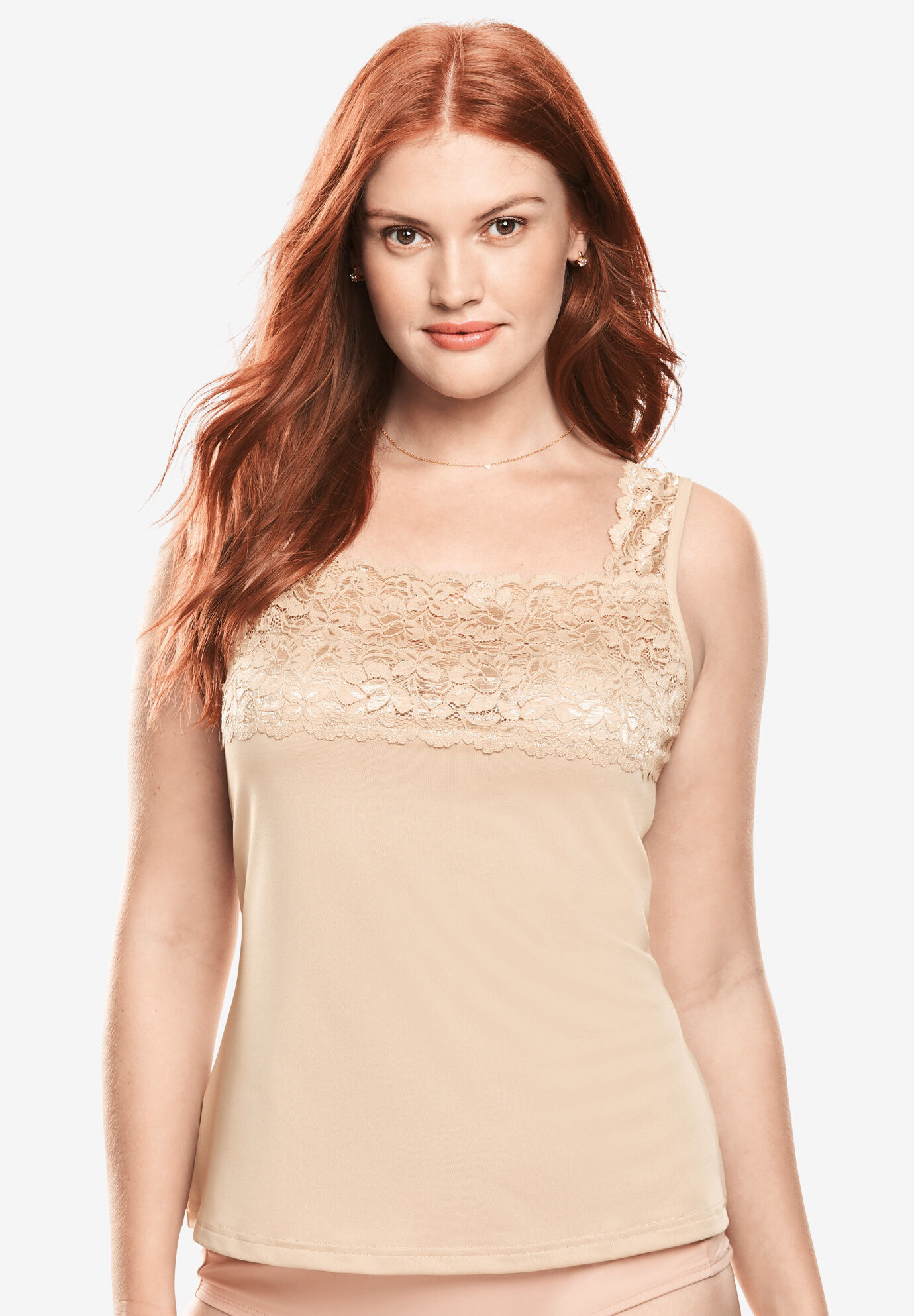 Silky LaceTrimmed Camisole﻿